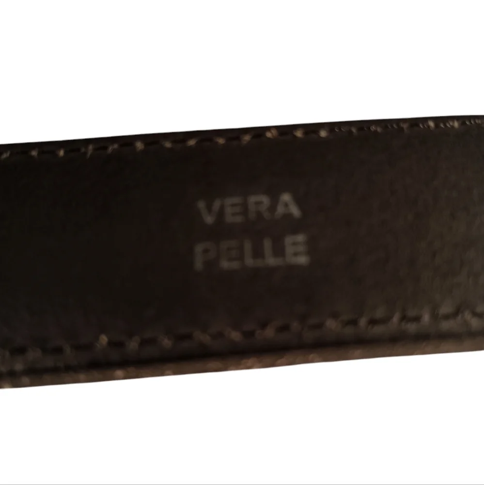 Versace Classic V2 Vera Pelle black belt Silver hardware Size 48 Made in Italy